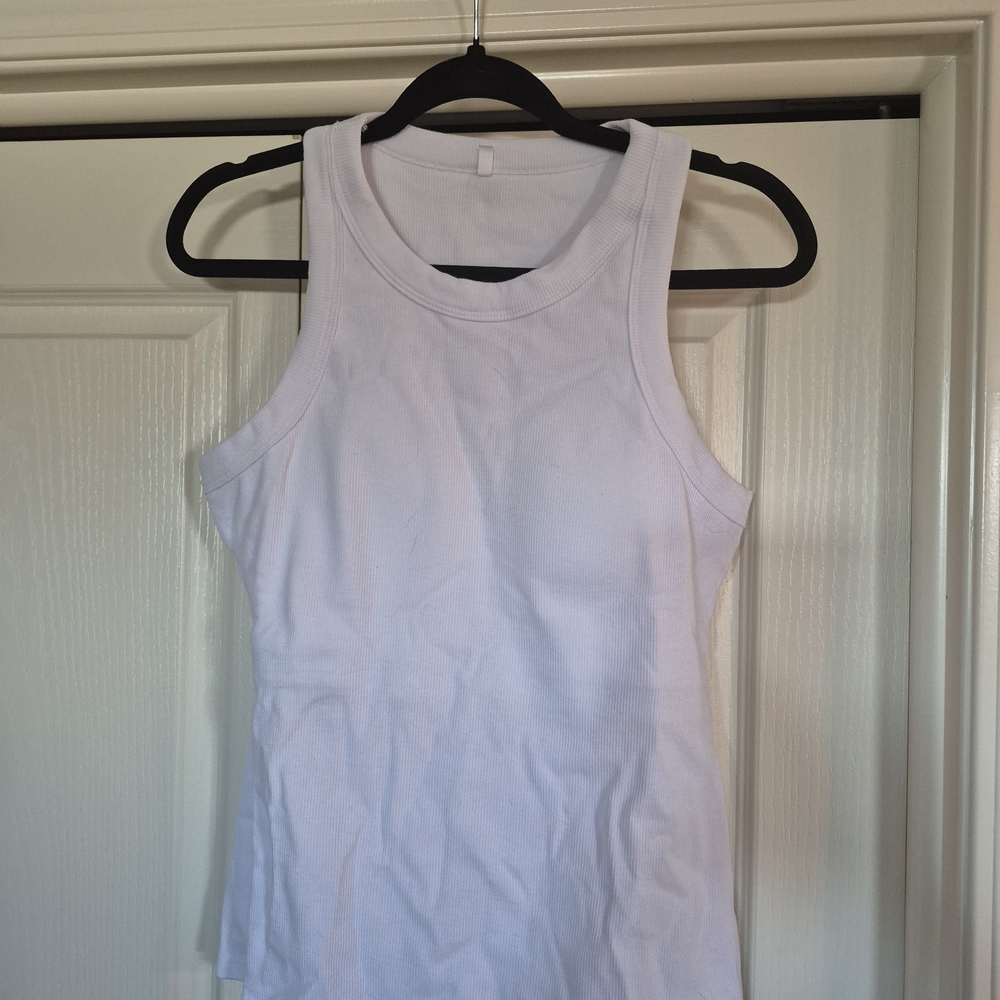 White Ribbed Tank Top - Women